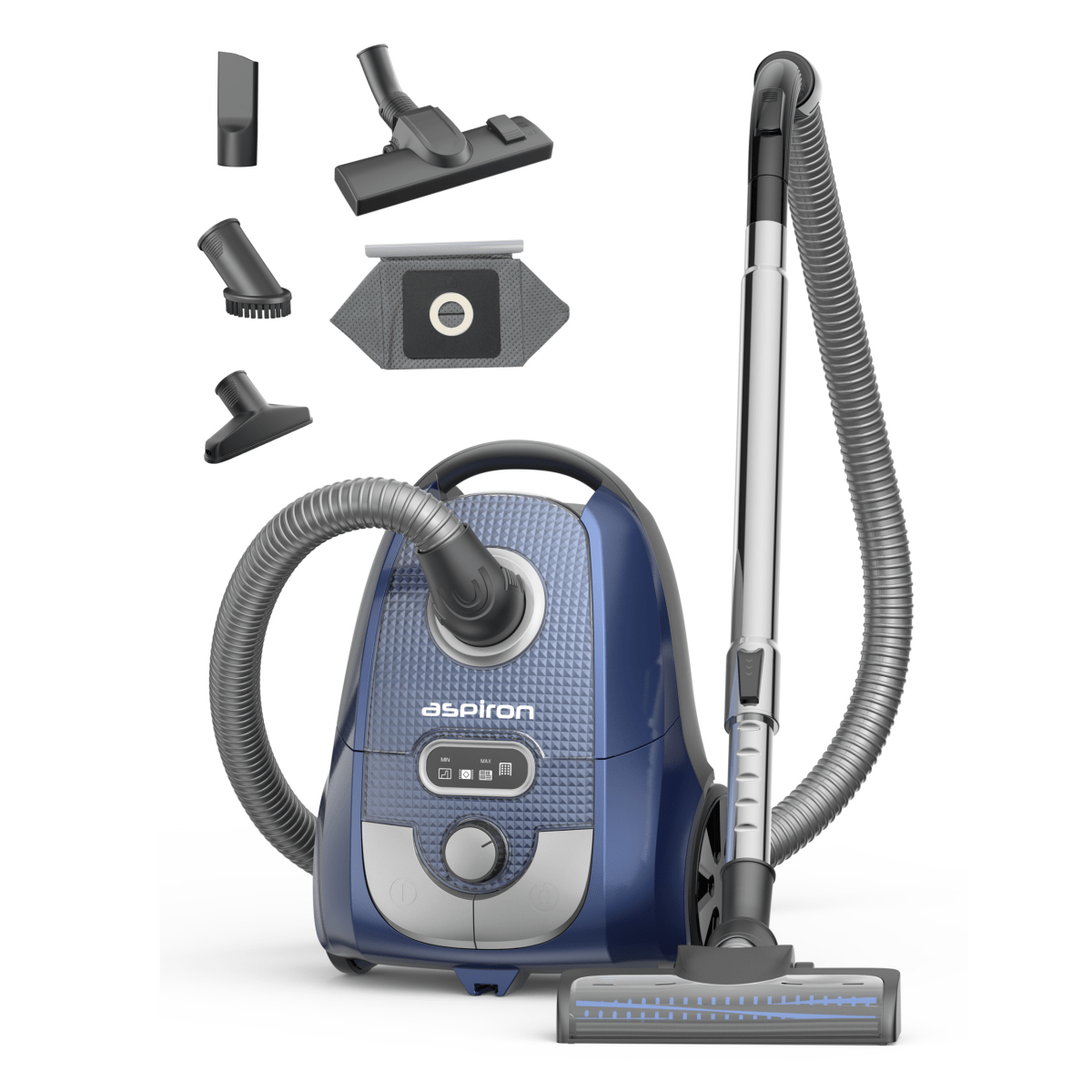 ASPIRON® Canister Vacuum Cleaner CA029, 1600W Bagged Canister Vacuum