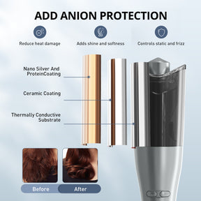 ASPIRON® 2024 Upgraded Automatic Curling Iron PCA003, Rotating Curling Iron with Anion to Protect Hair