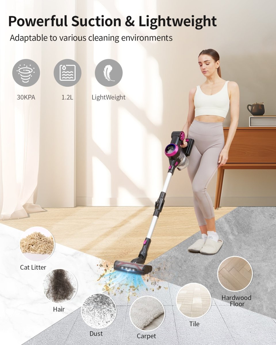 Powerful suction lightweight adaptable to various cleaning environments