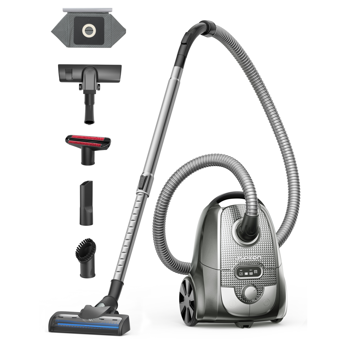 ASPIRON®  Canister Vacuum Cleaner CA029, 1300W Bagged Canister Vacuum
