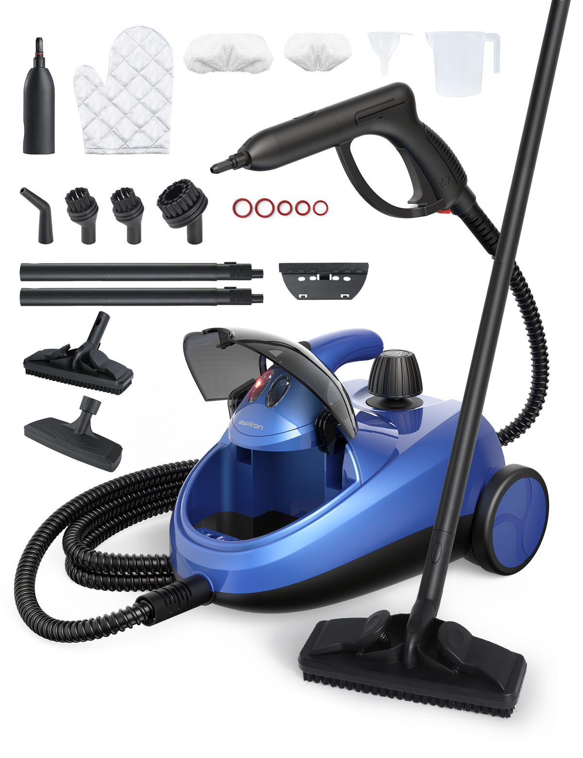 Aspiron Steam Cleaner CA042, Multipurpose Heavy Duty Canister Steamer, Built-In Storage