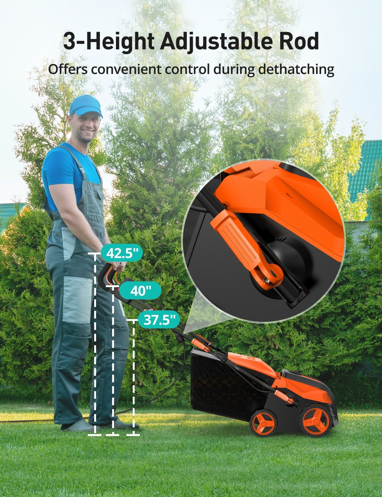 Aspiron 15Amp Electric Dethatcher Scarifier 16-Inch