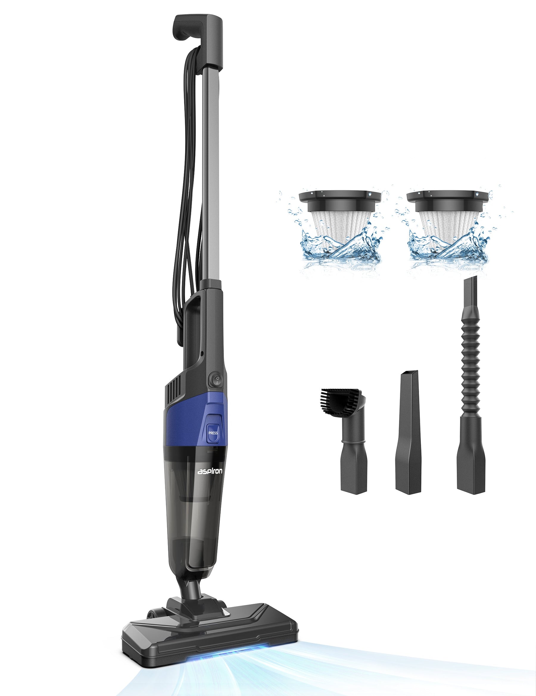 ASPIRON® Stick Vacuum Cleaner CA025，5-in-1 Handheld with 20kPa Powerful Suction 2024