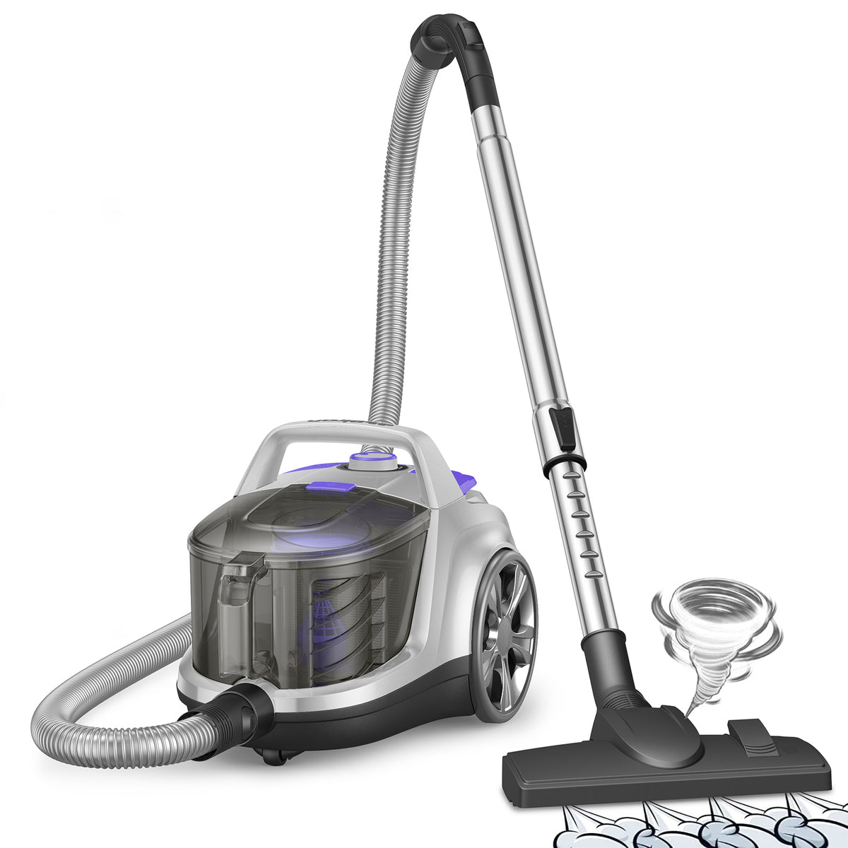 Aspiron 1600W Lightweight Bagless Vacuum Cleaner CA006, Purple