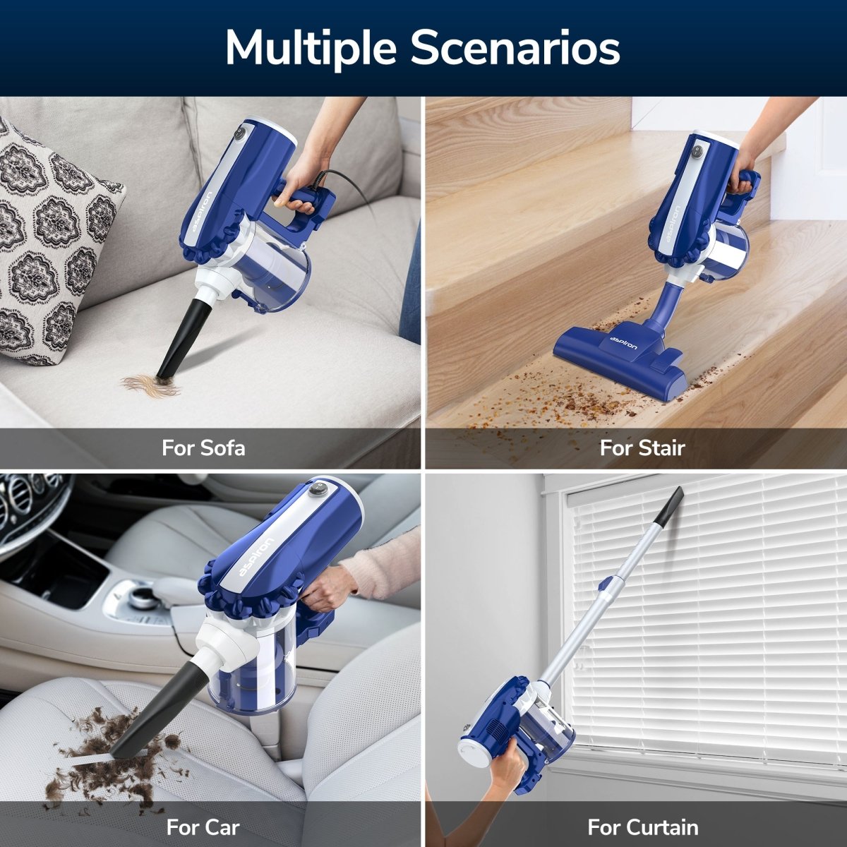 Multi-functional use scenarios, sofa, stairs, car, curtains