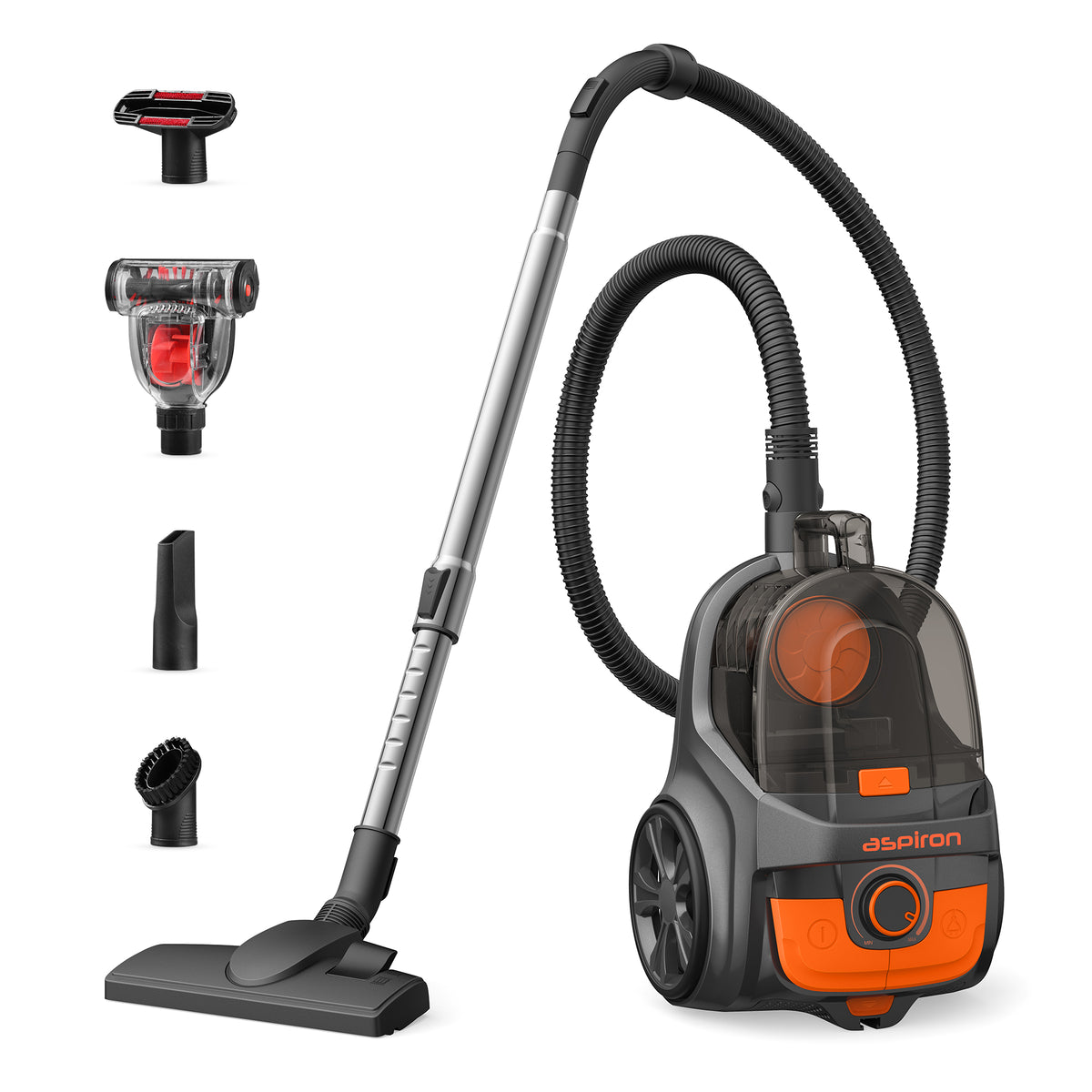 ASPIRON® Lightweight Bagless Vacuum Cleaner CA006, 1600W, Orange
