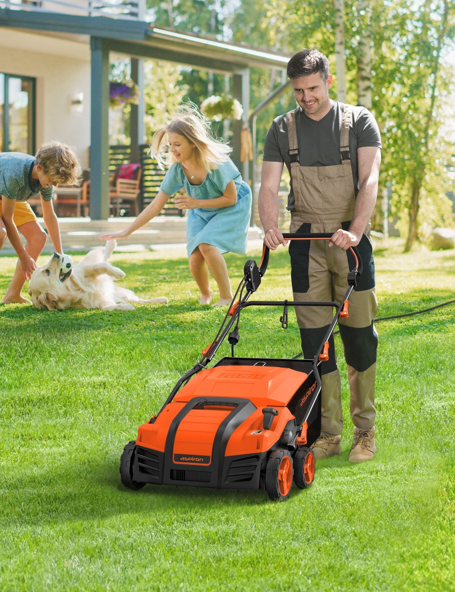 Aspiron 15Amp Electric Dethatcher Scarifier 16-Inch