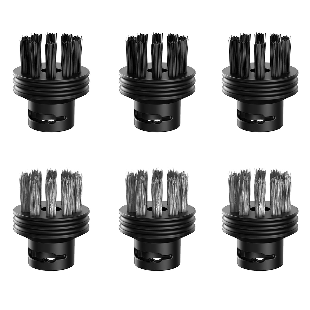Aspiron Steam Cleaner Brush Heads, Fit for AS-CA019, AS-CA030, 3 Nylon Brush Heads and 3 Stainless Steel Brush Heads