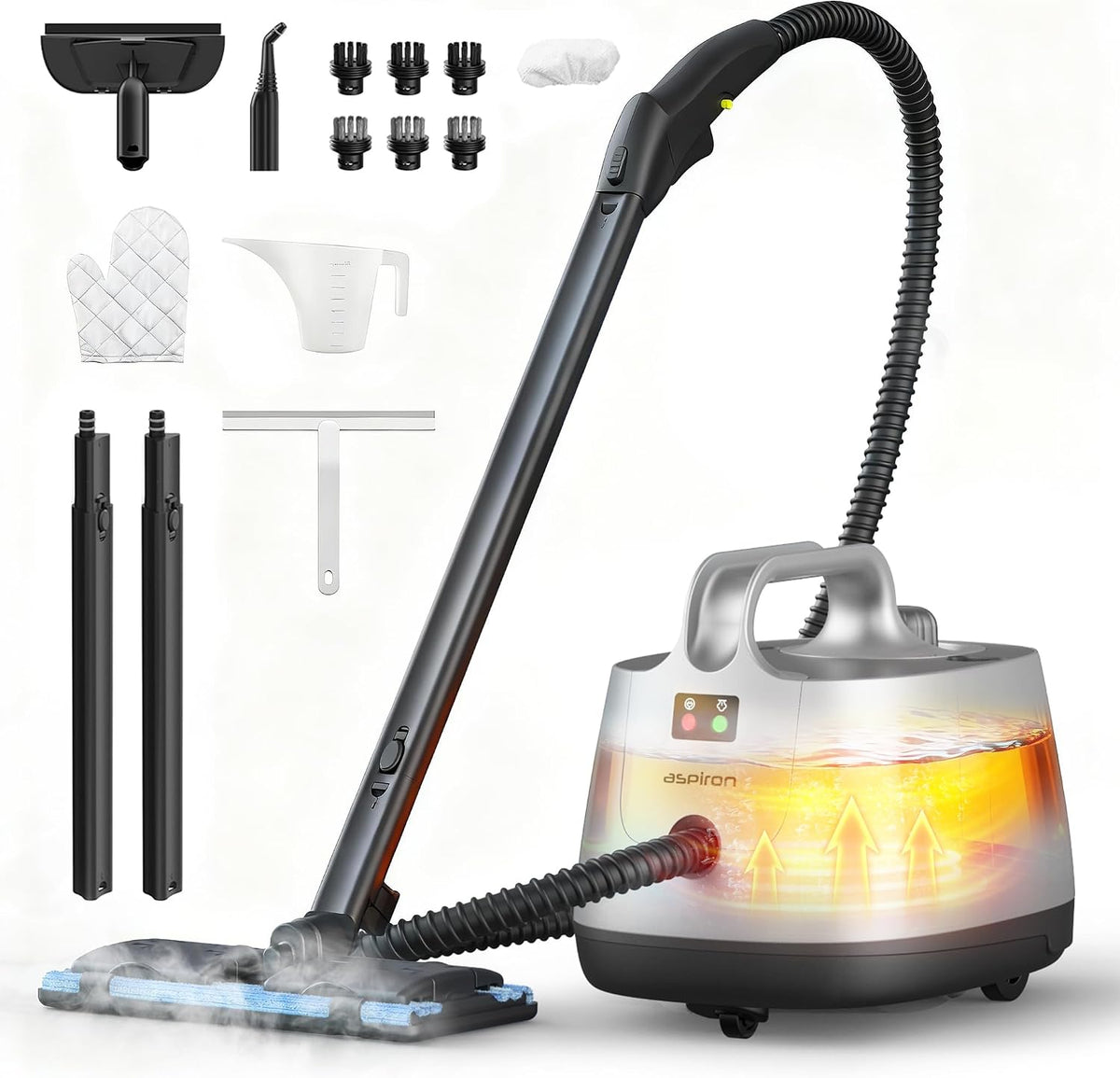 ASPIRON®  Portable Multipurpose Steam Cleaner CA019, 5 Mins Heating WM