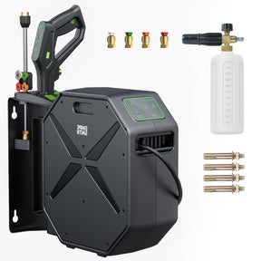 Aspiron SI-TH011 Wall-Mounted Pressure Washer, Pressure Washer, Remote Controlled Power Washer with 100ft Replaceable & Retractable Reel