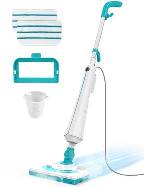 Aspiron CA044 Professional Steam Mop Cleaner, 1300W Floor Steamer with Detergent Chamber, 25S Heat Up, Lightweight Steamer for Cleaning with 2 Washable Pads, Safe for Tiles, Upholstery, Carpet, Hardwood