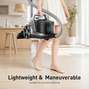 Orgtoy Canister Vacuum Cleaner, Upgraded 1600W Bagless Canister Vacuum Auto Cord Rewind, Brushless Motor, 4QT Dust Cup, HEPA Filter, 5 Tools for Hard Floors, Carpet, Pet, Upholstery, Tiles