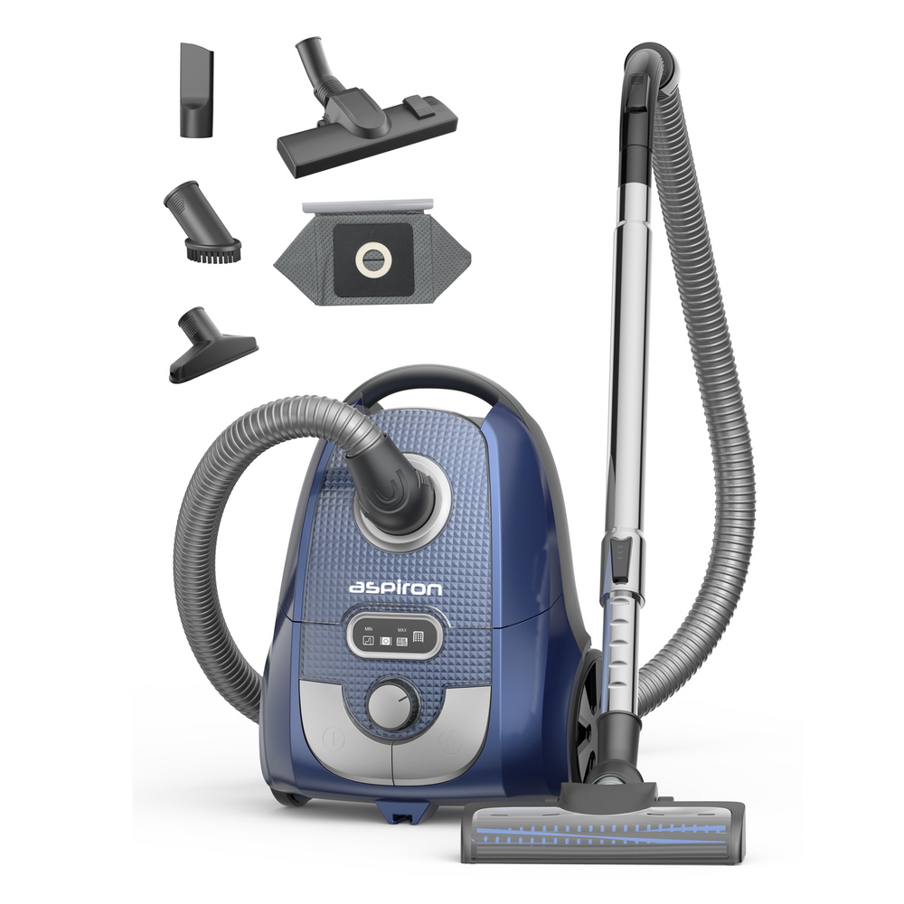 ASPIRON® Canister Vacuum Cleaner CA029, 1300W Bagged Canister Vacuum