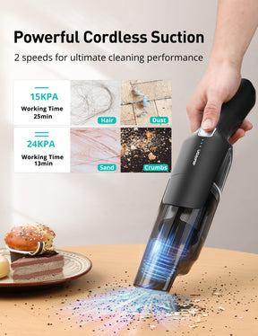 Aspiron® 24000pa Cordless Vacuum CA038, 99.9% Dust Removal, 2-in-1 Brush, Charging Dock