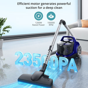 Aspiron® 1200W Bagless Vacuum Cleaner CA006, 3.7QT Capacity, Blue