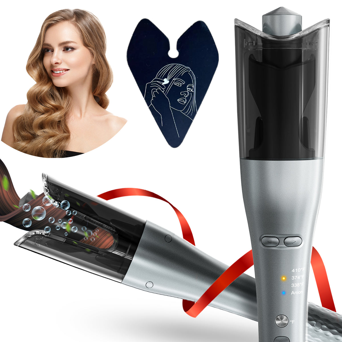 ASPIRON® 2023 Upgraded Automatic Curling Iron PCA003, Rotating Curling Iron with Anion to Protect Hair