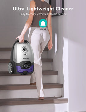 Aspiron Bagless Canister Vacuum Cleaner AS-CA040 5L Dust Bag, Easy to Push,
