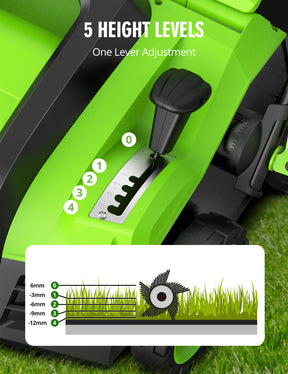 Aspiron GH002 16” Artificial Turf Sweeper 2000W Artificial Turf Vacuum 15Amp Grass Sweeper Yard Power Brush with 55L Removable Leaf Collection Bag, Quick-Fold, Keeps Clear Sweepy Box
