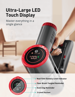 ASPIRON® Cordless Vacuum Cleaner CA028, 45 min Runtime with large LED Touch Display 2024