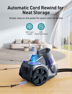 ASPIRON® 1700W Canister Vacuum Cleaner CA033，5-Stage Filtration