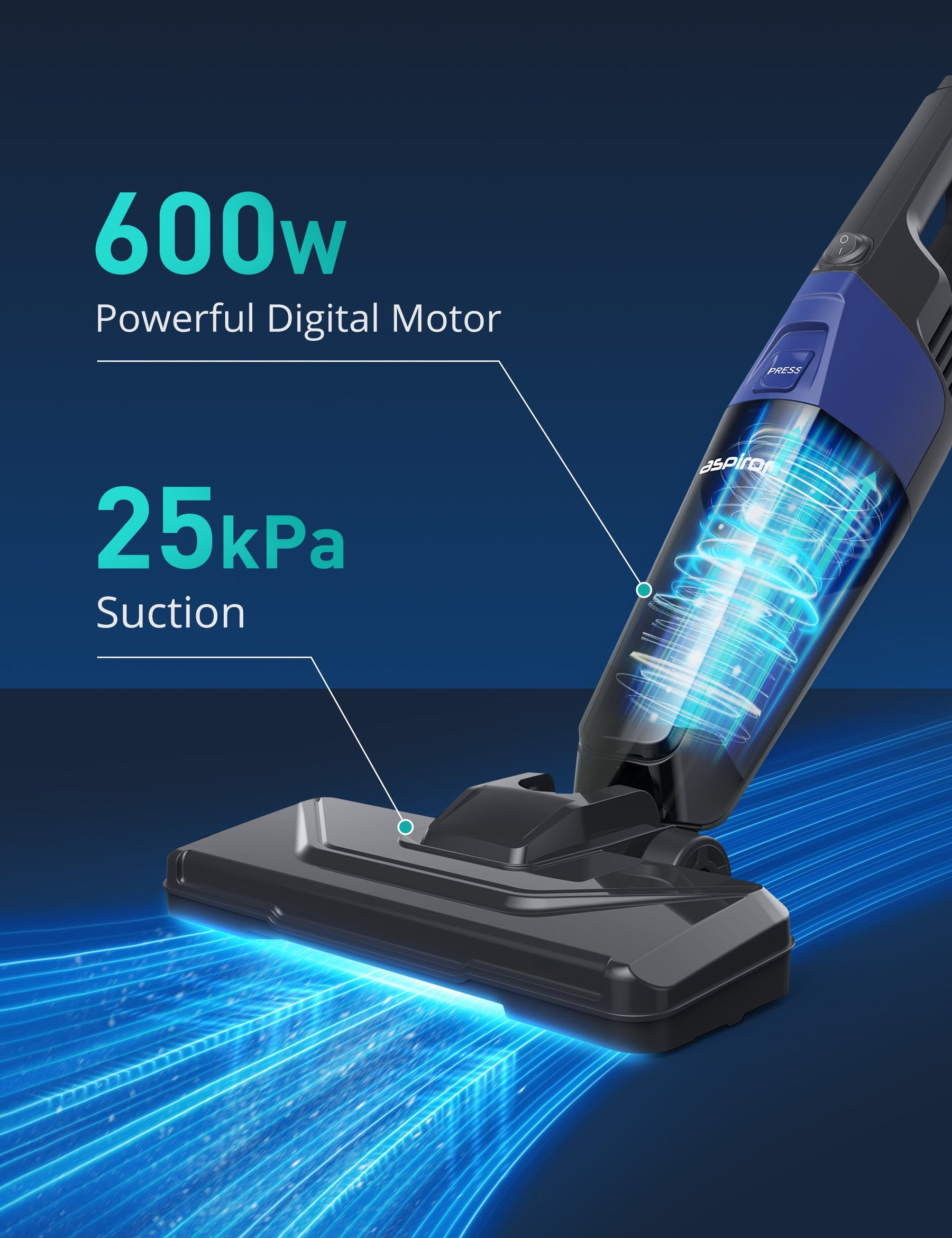 ASPIRON® Stick Vacuum Cleaner CA025，5-in-1 Handheld with 20kPa Powerful Suction-WM