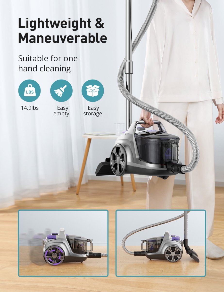 lightweight & maneuverable suitable for one hand cleaning