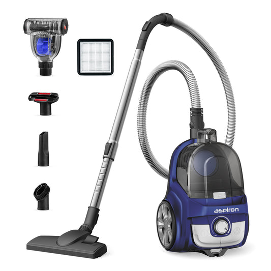 Aspiron® 1200W Bagless Vacuum Cleaner CA006, 3.7QT Capacity, Blue