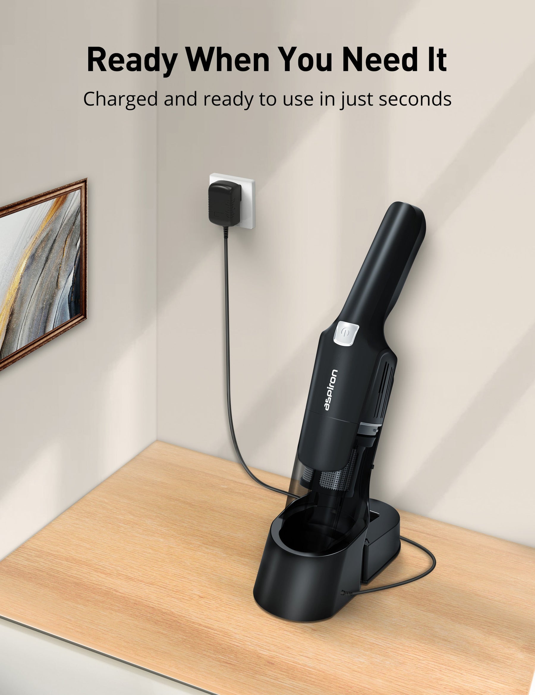 ASPIRON® 15000pa Cordless Vacuum CA038, 99.9% Dust Removal, 2-in-1 Brush, Charging Dock 2024