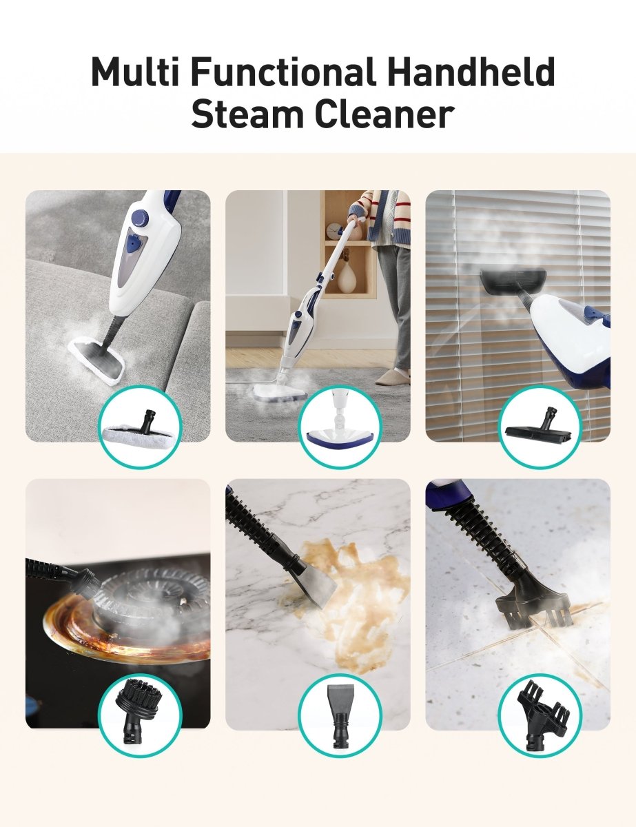 Aspiron AS-CA039 12-in-1 Steam Mop,1500W Steam Cleaner with Detergent Chamber 15S Heat-Up, Detachable Handheld Steamer, Removes 99.99% Stubborn Stains, Safe for Hardwood Floors, Windows, Tiles,Furniture