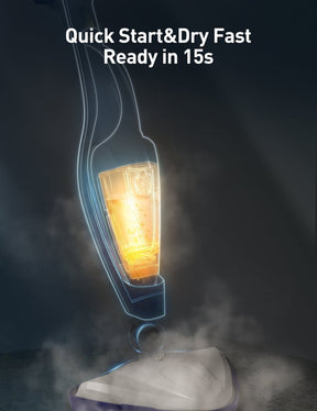 Aspiron AS-CA039 12-in-1 Steam Mop,1500W Steam Cleaner with Detergent Chamber 15S Heat-Up, Detachable Handheld Steamer, Removes 99.99% Stubborn Stains, Safe for Hardwood Floors, Windows, Tiles,Furniture