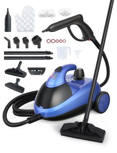 Aspiron AS-CA042 Dampfreiniger, Dampdruck 4 bar, Steam Cleaner 2000W Hochdruck-Dampfreiniger mit 145 °C Heißdampf, 18 Aufsätze, 1,5L Tank, 50 Min. – chemiefrei für Boden, Fugen, Küche & Bad