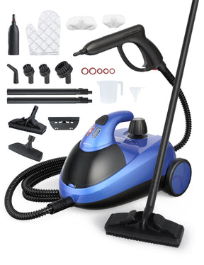 Aspiron AS-CA042 Dampfreiniger, Dampdruck 4 bar, Steam Cleaner 2000W Hochdruck-Dampfreiniger mit 145 °C Heißdampf, 18 Aufsätze, 1,5L Tank, 50 Min. – chemiefrei für Boden, Fugen, Küche & Bad