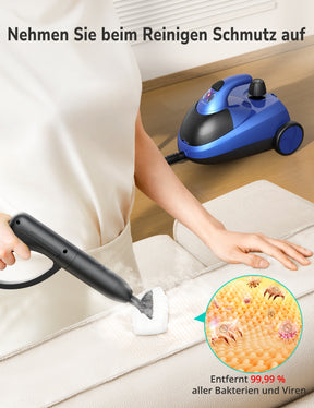 Aspiron AS-CA042 Dampfreiniger, Dampdruck 4 bar, Steam Cleaner 2000W Hochdruck-Dampfreiniger mit 145 °C Heißdampf, 18 Aufsätze, 1,5L Tank, 50 Min. – chemiefrei für Boden, Fugen, Küche & Bad