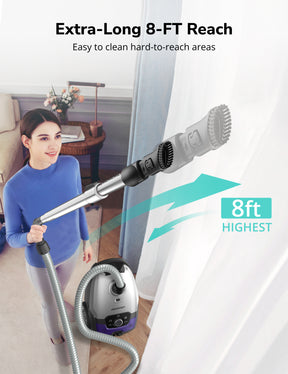 Aspiron Bagless Canister Vacuum Cleaner AS-CA040 5L Dust Bag, Easy to Push,