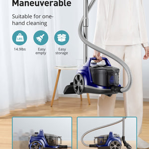 Aspiron® 1200W Bagless Vacuum Cleaner CA006, 3.7QT Capacity, Blue