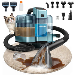 Aspiron AS-CA053 Polsterreiniger Gerät, 3-in-1 Dampfreiniger mit Heiß-/Kaltwasser- und Dampfwäsche, 300 ML Teppichreiniger, Nasssauger für Teppich Sofa Auto Matratze, Waschsauger für Haustierbesitzer Familien