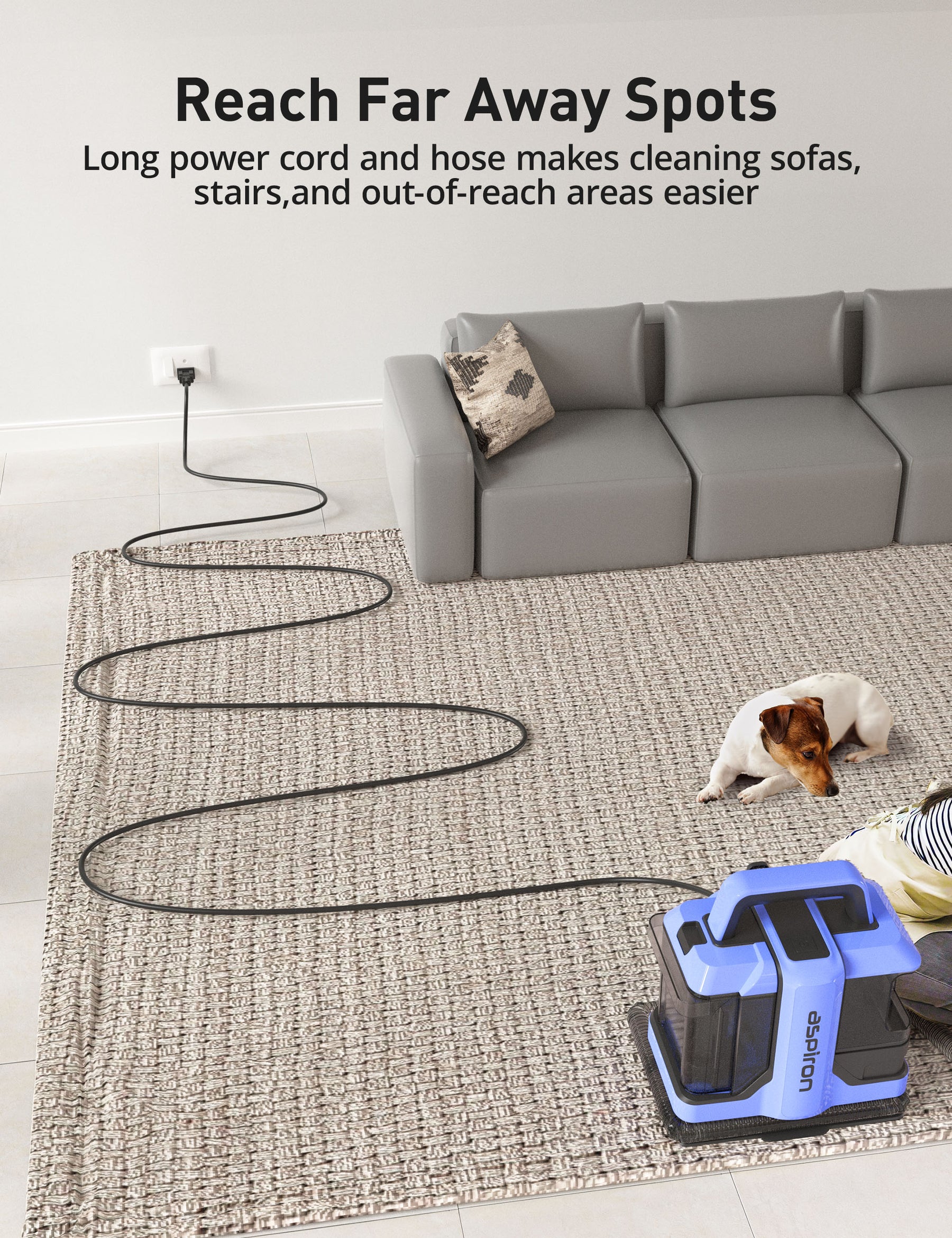 ASPIRON® Carpet Cleaner Machine with 2 Cleaning Tools CA031 for Pet Stains,Car Seats