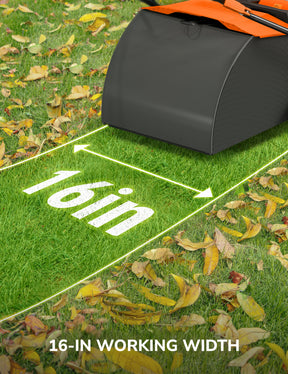 Aspiron 16” Artificial Turf Sweeper 2000W Artificial Turf Vacuum | 2000W Grass Sweeper Yard Power Brush with 55L Removable Leaf Collection Bag, Quick-Fold, Keeps Clear Sweepy Box