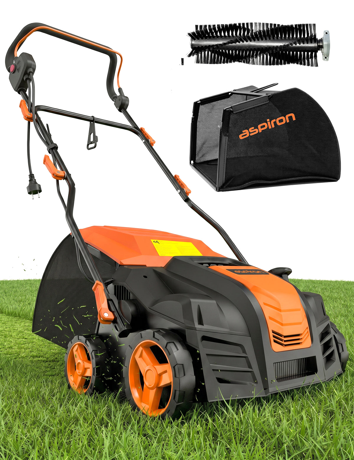 Aspiron 15Amp Artificial Grass Sweeper 16” Width Lawn Sweeper Yard Power Brush