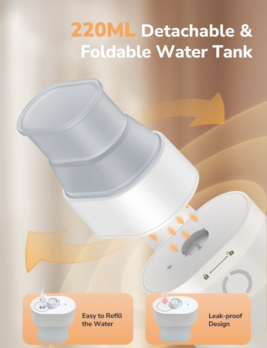 Aspiron Portable Garment Steamer with 220ml Water Tank, Fast Heat-up, 2-in-1 Clothes Steamer Fabric Wrinkle Remover for Home and Travel