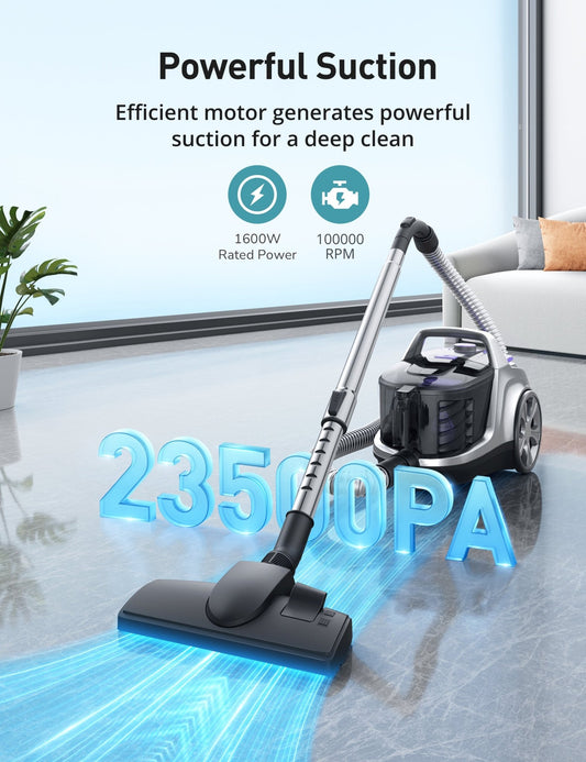 Aspiron 1600W Lightweight Bagless Vacuum Cleaner CA006, Purple