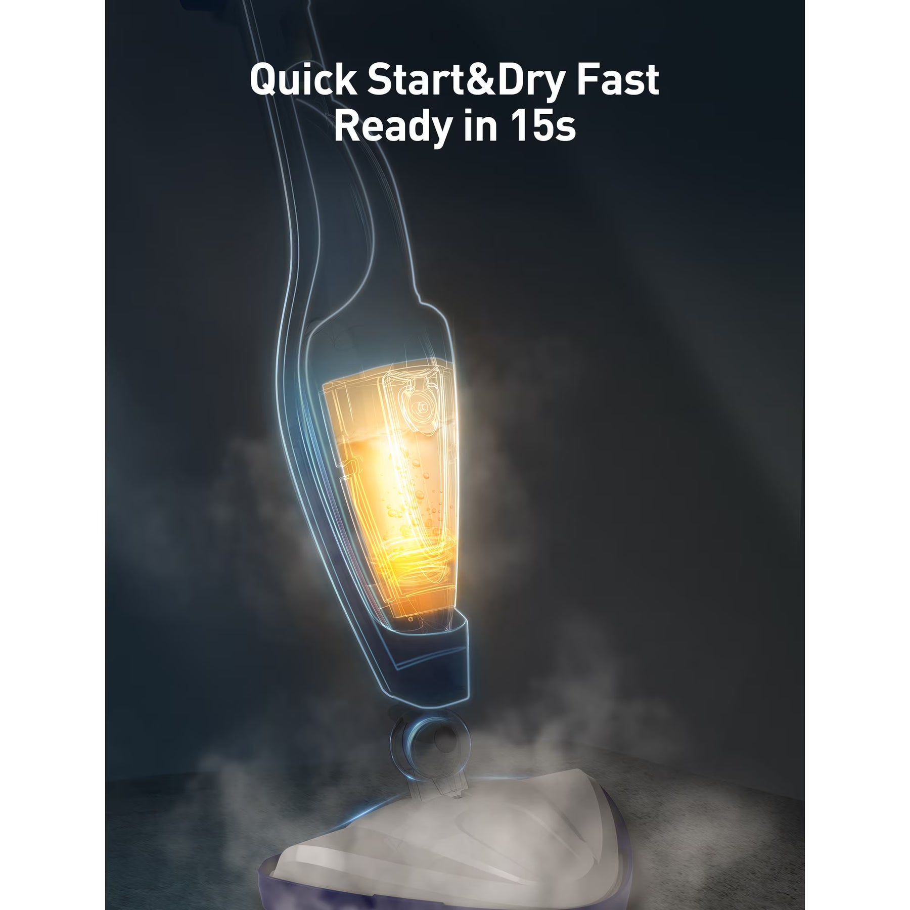 Steam Mop 12-in-1, 1500W Detachable Handheld Steam Cleaner, Fast 15s Heat-Up, 2 Dirt Grip Pads, Removes 99.99% Stubborn Stains for Hardwood Floors, Clothes, Windows, Tiles, Furniture, Blue