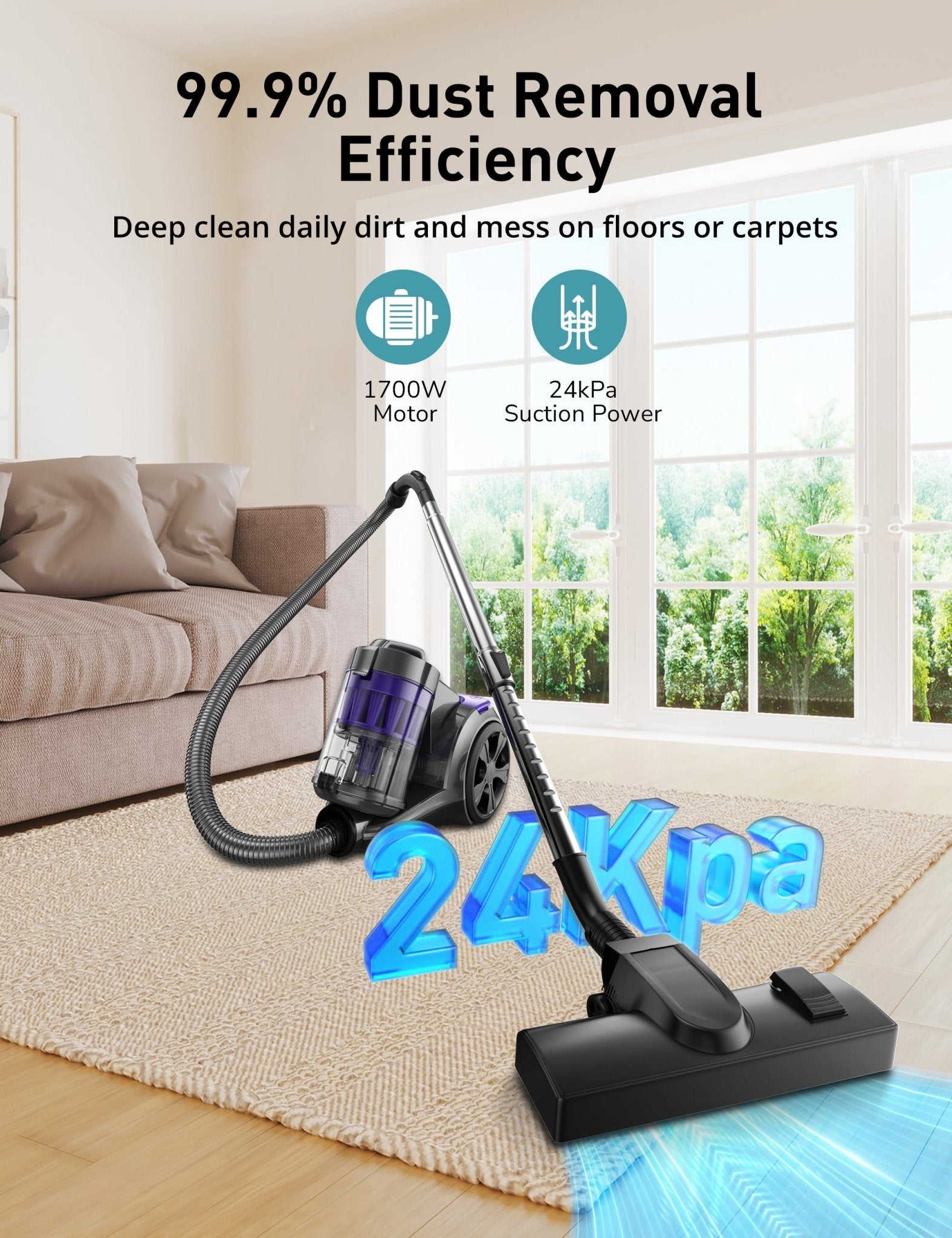 Aspiron Bagless Canister Vacuum Cleaner AS-CA033