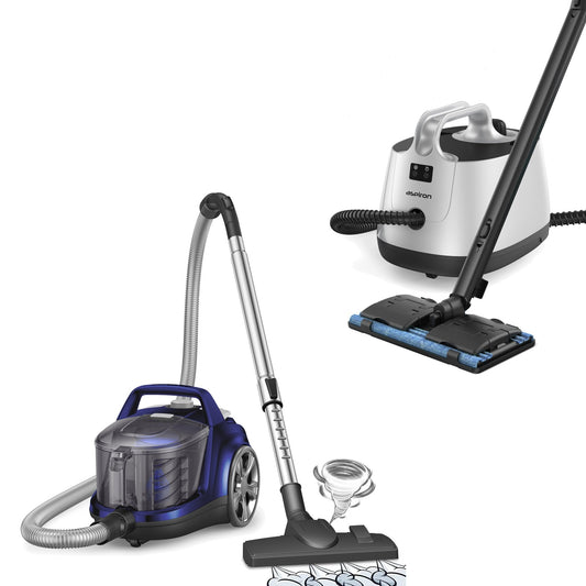 Aspiron® CA006 Canister Vacuum & CA019 Steam Cleaner Bundle