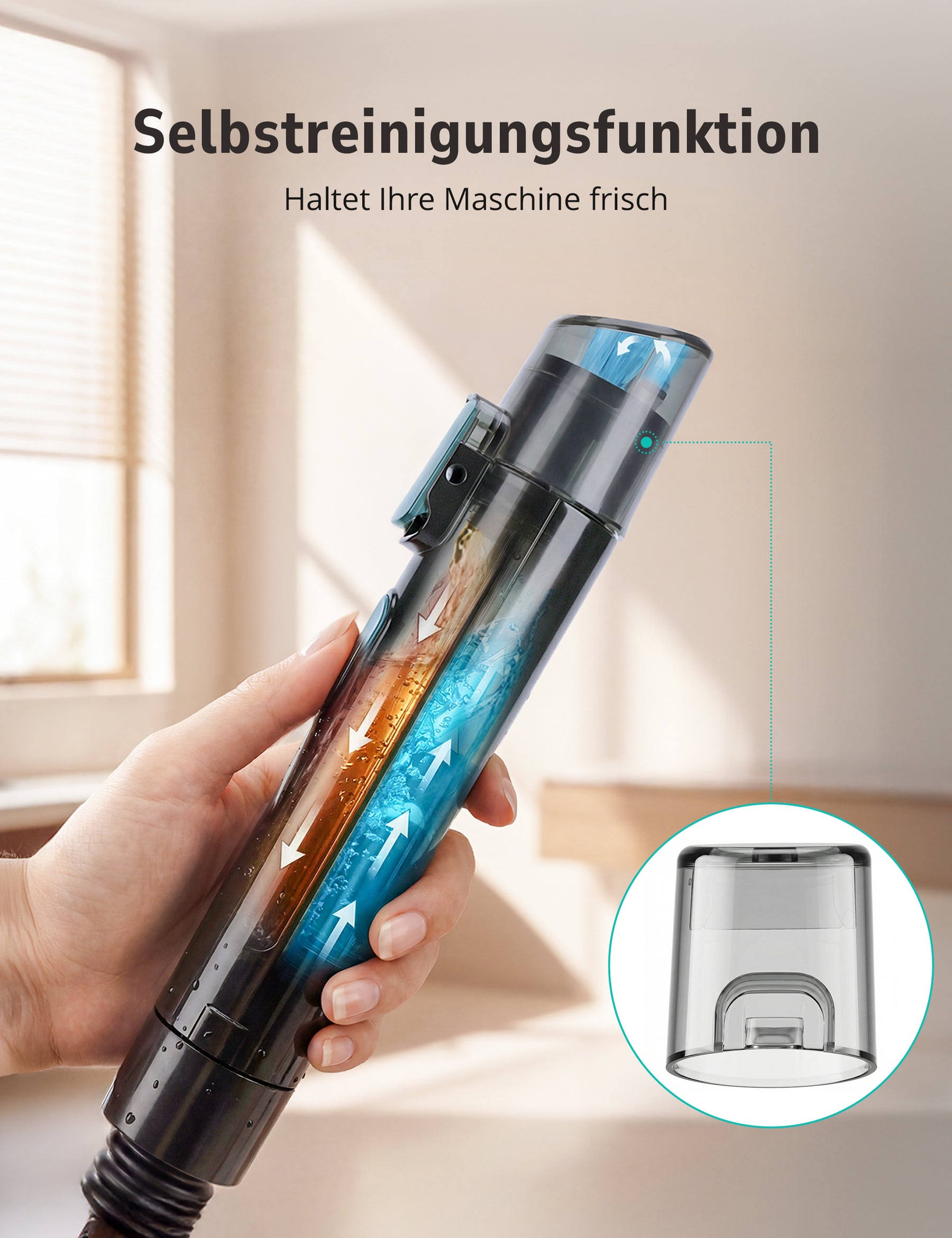 Aspiron AS-CA053 Polsterreiniger Gerät, 3-in-1 Dampfreiniger mit Heiß-/Kaltwasser- und Dampfwäsche, 300 ML Teppichreiniger, Nasssauger für Teppich Sofa Auto Matratze, Waschsauger für Haustierbesitzer Familien