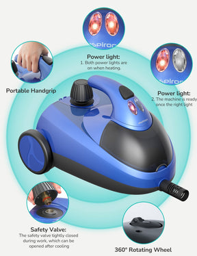 Aspiron Steam Cleaner CA042, Multipurpose Heavy Duty Canister Steamer, Built-In Storage